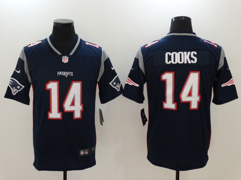 Men's New England Patriots Brandin Cooks #14 Navy Jersey